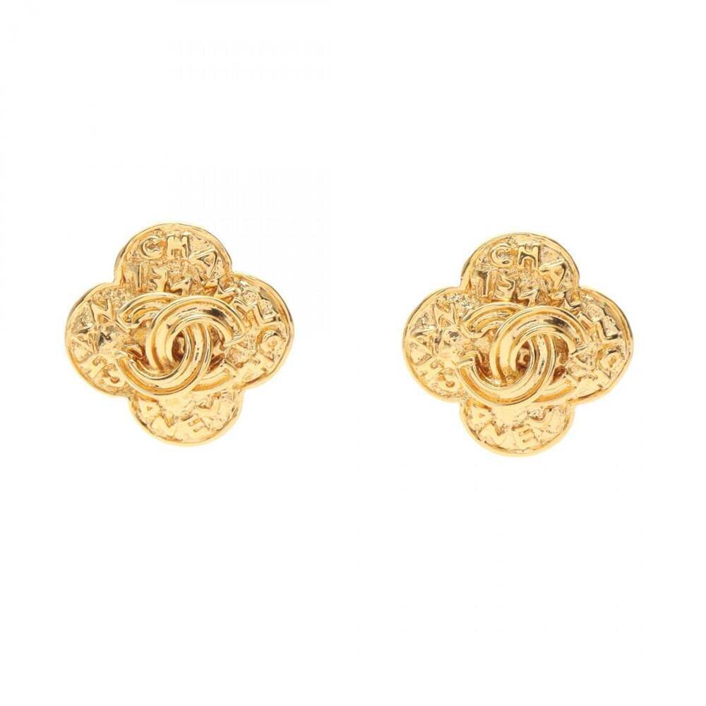 CHANEL Gold Logo Earrings